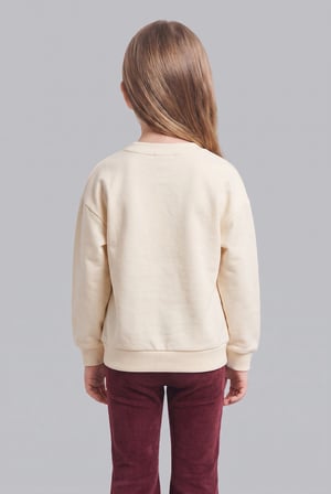 Bisiklet Yaka Ayıcıklı Kalın Sweatshirt Kız Bebek