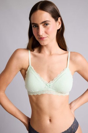 Dantel Detaylı Çıkarılabilir Kap Çıkarılabilir Pedli Balensiz Bralet
