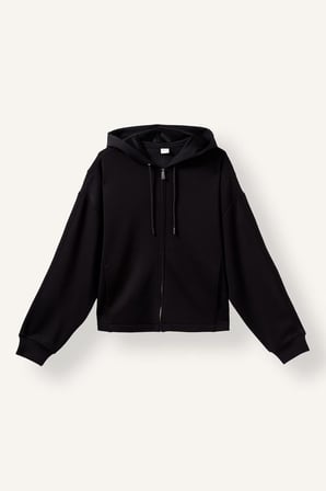 DeFacto Ultra Yumuşak Oversize Fermuarlı Kapüşonlu Cepli Basic Sweatshirt Hırka H5189AX26AUBK81