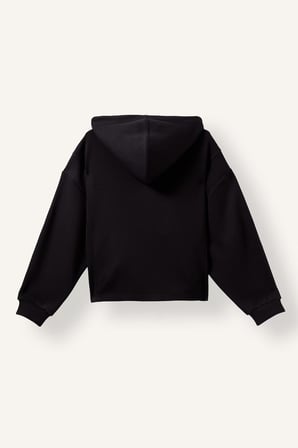 DeFacto Ultra Yumuşak Oversize Fermuarlı Kapüşonlu Cepli Basic Sweatshirt Hırka H5189AX26AUBK81
