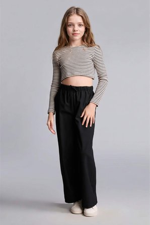 DeFacto Wıde Leg Siyah Pantolon Kız Çocuk H9663A826AUBK27