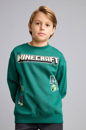 Minecraft Bisiklet Yaka İçi Yumuşak Tüylü Kalın Sweatshirt  Erkek Çocuk
