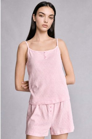 DeFacto Regular Fıt Kısa Kollu 2'li Açık Pembe Şortlu Pijama Takımı H6955AX26SMPN648