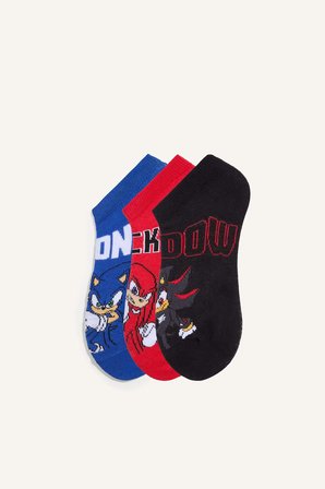 DeFacto Sonıc The Hedgehog 3'lü Pamuklu Patik Çorap Erkek Çocuk I2125A8NSKR1