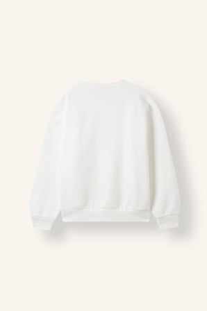 Relaxed Fit Bisiklet Yaka Baskılı 2'li Sweatshirt Kız Çocuk