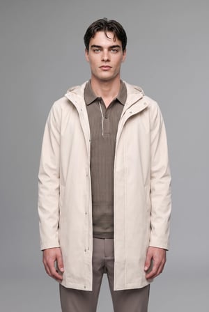 Regular Fit Kapüşonlu Çıtçıtlı Astarlı Suni Deri Parka