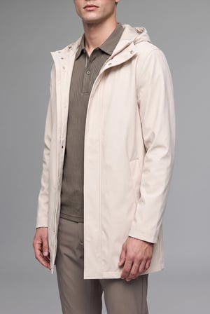 Regular Fit Kapüşonlu Çıtçıtlı Astarlı Suni Deri Parka