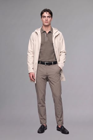 Regular Fit Kapüşonlu Çıtçıtlı Astarlı Suni Deri Parka