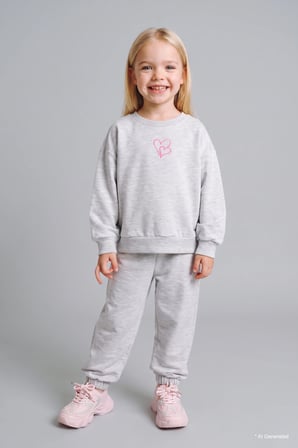 DeFacto %100 Pamuk Baskılı Sweatshirt Üst Lastikli Paça Alt 2'li Takım Kız Bebek I4475A526AUGR28
