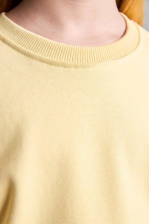 DeFacto Relax Fıt Basic Sweatshırt Kız Çocuk E6842A826AUYL487