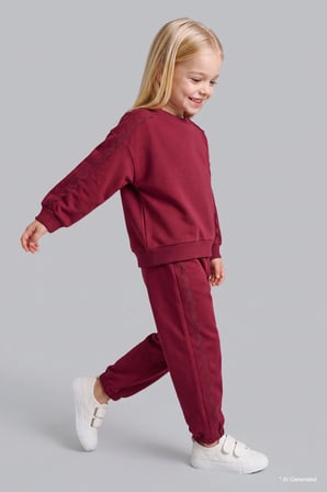 DeFacto Pamuklu Regular Fit Uzun Kollu Üst Lastikli Paça Alt 2'li Takım Kız Bebek I2904A526AUPN39