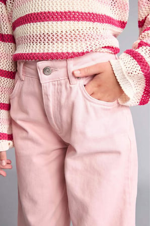 DeFacto Barrel Fıt Esnek Bantlı Paça Gabardin Açık Pembe Pantolon Kız Çocuk H9011A826AUPN693