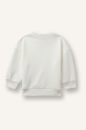 DeFacto Baskılı Bisiklet Yaka Kalın Kumaş Sweatshirt Kız Bebek I5084A526AUER85