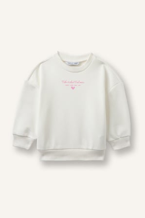 DeFacto Baskılı Bisiklet Yaka Kalın Kumaş Sweatshirt Kız Bebek I5084A526AUER85