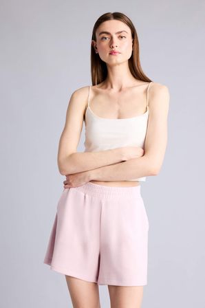 DeFacto Relax Fıt Elastik Bel Açık Pembe Bermuda Şort H0575AX26SMPN38