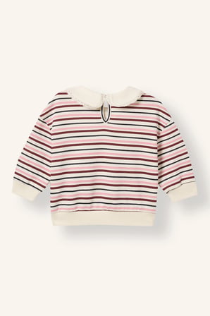 Polo Yaka Hayvan Baskılı Sweatshirt Kız Bebek