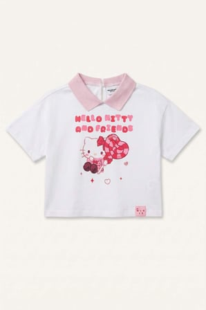 Hello Kitty and Friends Penye Kısa Kollu Tişört Kız Bebek