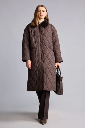 Regular Fit Pelüş Gömlek Yaka Kapitone Çıtçıtlı Parka