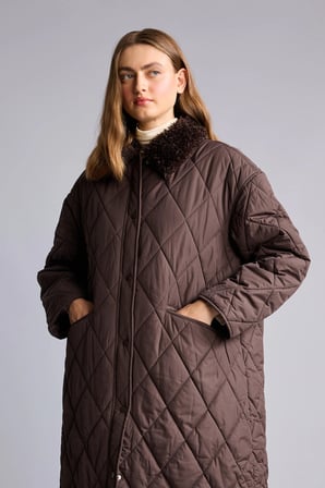 Regular Fit Pelüş Gömlek Yaka Kapitone Çıtçıtlı Parka