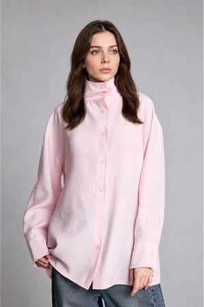 DeFacto Regular Fıt Modal Uzun Kollu Açık Pembe Tunik H9044AX26AUPN645
