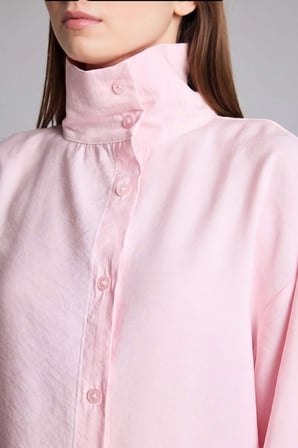 Regular Fıt Modal Uzun Kollu Açık Pembe Tunik