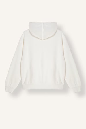 Relax Fıt Kapüşonlu Basıc Düz Kalın Sweatshirt Kumaşı Hırka