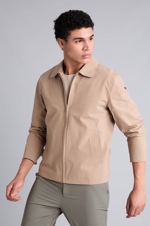 Su İtici Slim Fit Fermuarlı Gömlek Yaka Mont