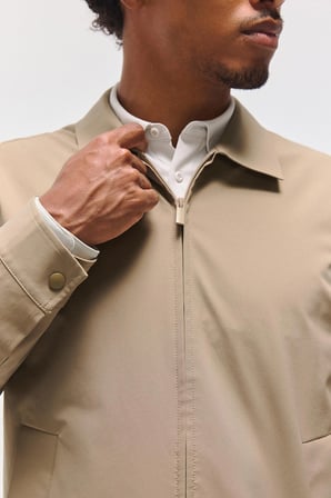 Su İtici Slim Fit Fermuarlı Gömlek Yaka Mont