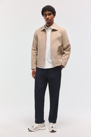 Su İtici Slim Fit Fermuarlı Gömlek Yaka Mont