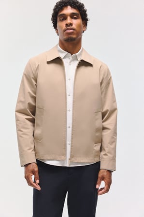 Su İtici Slim Fit Fermuarlı Gömlek Yaka Mont