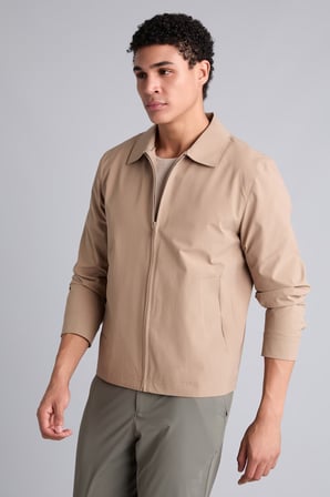 Su İtici Slim Fit Fermuarlı Gömlek Yaka Mont