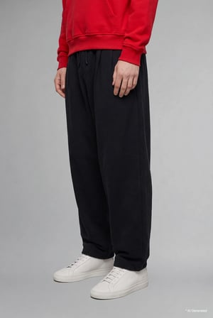 Baloon Fit Elastik Bel Bağcıklı Paça Pantolon