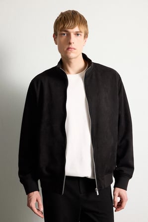 Ultra Yumuşak Slim Fit Dik Yaka Astarlı Fermuarlı Cepli Süet Mevsimlik Mont