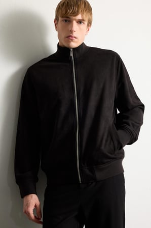 Ultra Yumuşak Slim Fit Dik Yaka Astarlı Fermuarlı Cepli Süet Mevsimlik Mont
