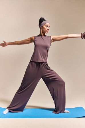 Wıde Leg Standart Paça Standart Boy Modal Sporcu Pantolon