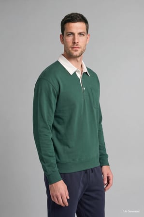 Relax Fıt Polo Yaka İnce Sweatshirt Kumaşı Sweatshirt