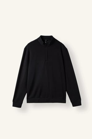 Defacto F2821AXBK81 Siyah Regular Fıt Dik Yaka Yarım Fermuarlı Sweatshirt
