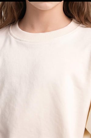 Okula Dönüş Relax Fıt Bisiklet Yaka Sweatshirt Kız Çocuk