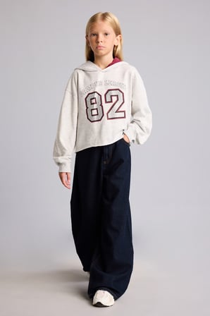 DeFacto Relax Fıt Kapüşonlu Baskılı Kalın Kumaş Sweatshirt Kız Çocuk H9744A826AUGR421