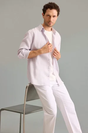 DeFacto %100 Keten Regular Fit Gömlek G0788AX26SMPR307