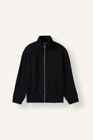 DeFacto Regular Fit Dik Yaka Selanik Kumaş Fermuarlı Basic Hırka H4047AX26AUBK81