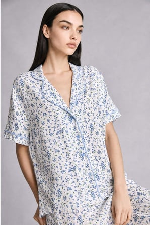 DeFacto Regular Fıt Kısa Kollu 2'li Ekru Pijama Takımı H8185AX26SMER139