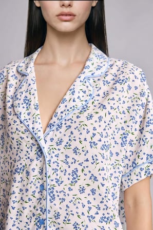 DeFacto Regular Fıt Kısa Kollu 2'li Ekru Pijama Takımı H8185AX26SMER139
