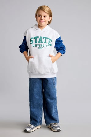 Overshırt Fıt Kapüşonlu İçi Yumuşak Tüylü Kalın Sweatshirt Kumaşı Sweatshirt Erkek Çocuk