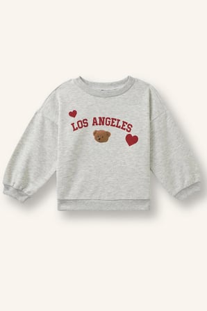 DeFacto Regular Fit Bisiklet Yaka Baskılı Kalın Sweatshirt Kız Bebek I1707A526AUGR421