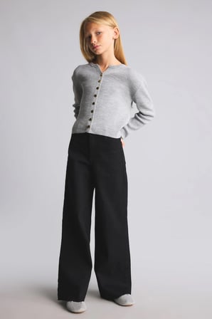 Flare Fit Geniş Paça Jean Pantolon Kız Çocuk