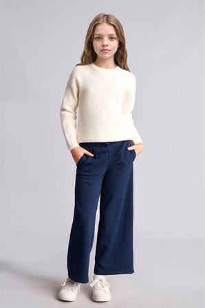DeFacto Beli Bağcıklı Wide Leg Eşofman Altı Kız Çocuk I2264A826AUNV244