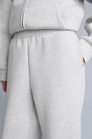 Relaxed Fit Düz Dalgıç Kumaş Geniş Paça Eşofman Altı