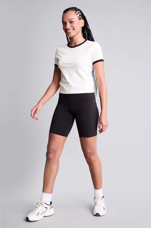 Beli Saran Sporcu Siyah Biker Tayt