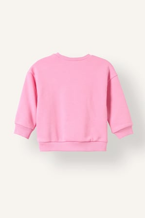 Bisiklet Yaka Kalın Sweatshirt Kumaşı Sweatshirt Kız Bebek